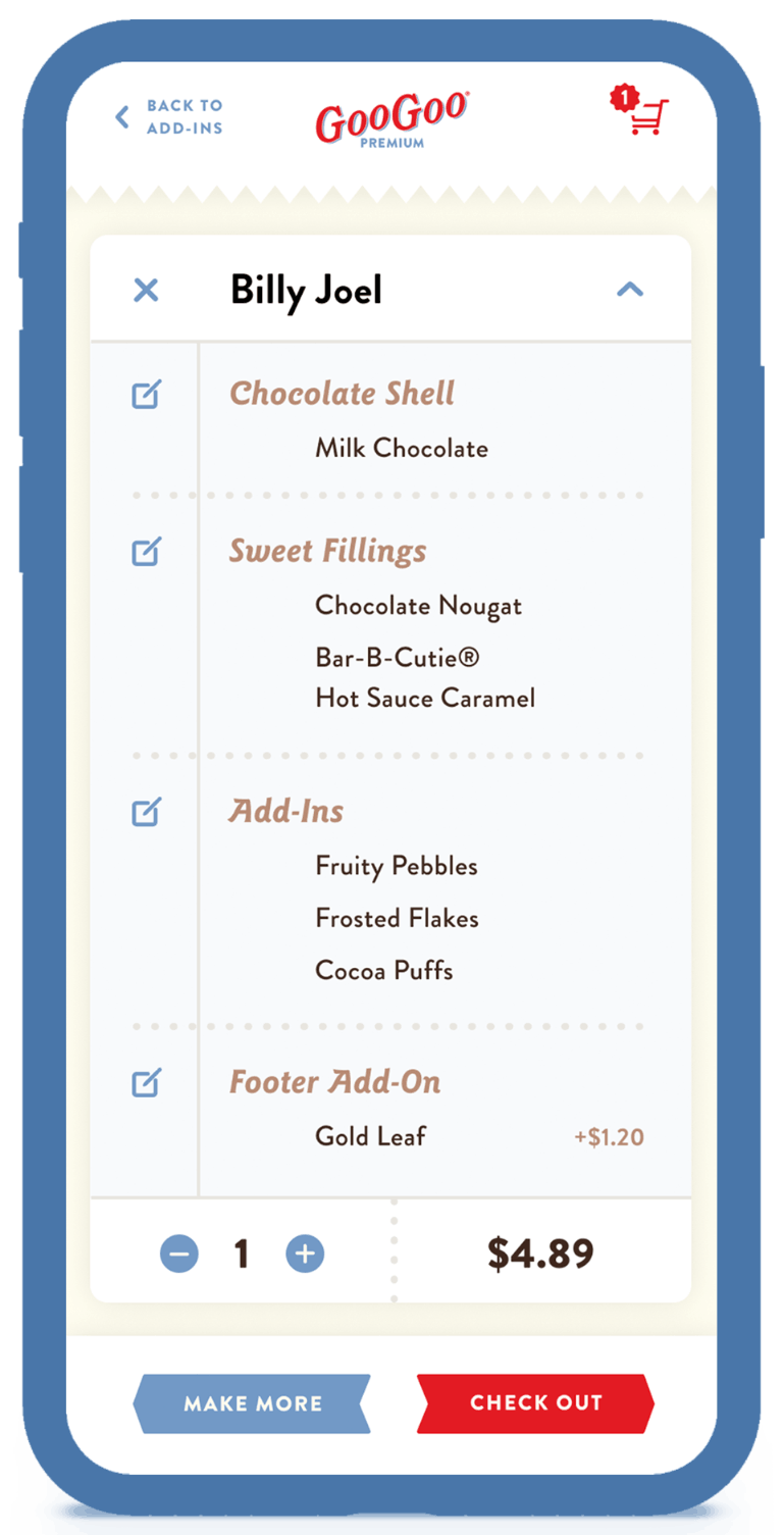 The mobile order summary